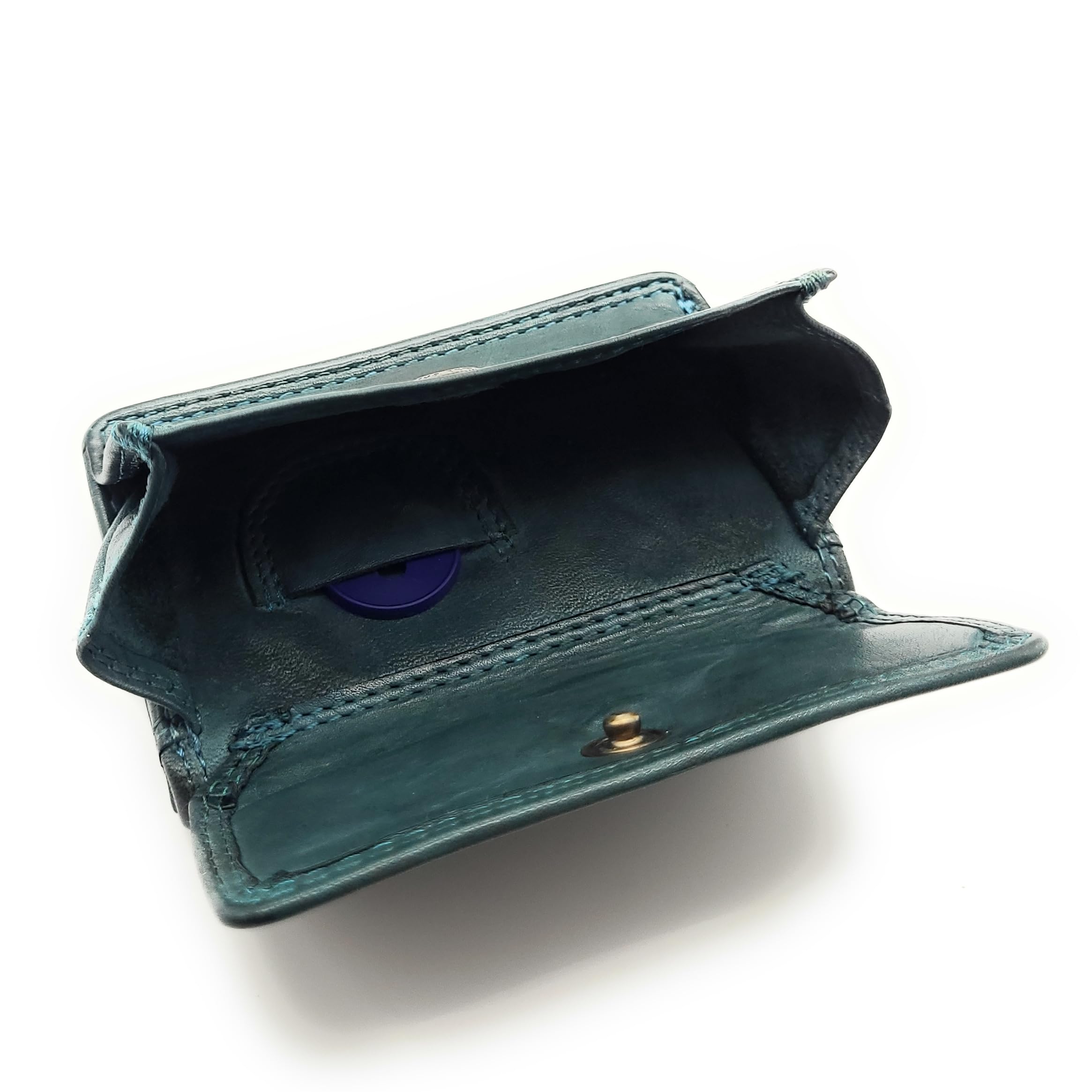 Mini cartera para hombre y mujer de piel auténtica – Cartera compacta de piel con protección RFID, compartimento para monedas, ranuras para tarjetas y botón a presión, cartera vintage pequeña