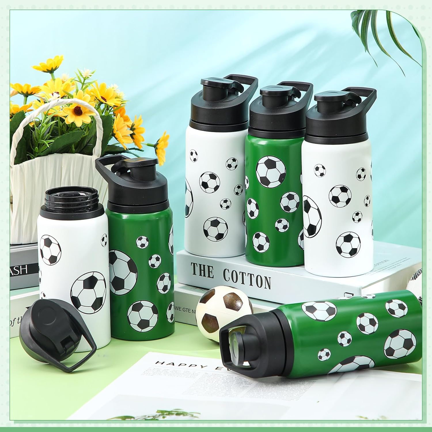 Aluminum Sports Water Bottle Bulk with Snap Lids, 17 oz Leakproof Reusable Cups, Metal Sports Bottle for Travel Gym Hiking Cycling Camping Bike Cages