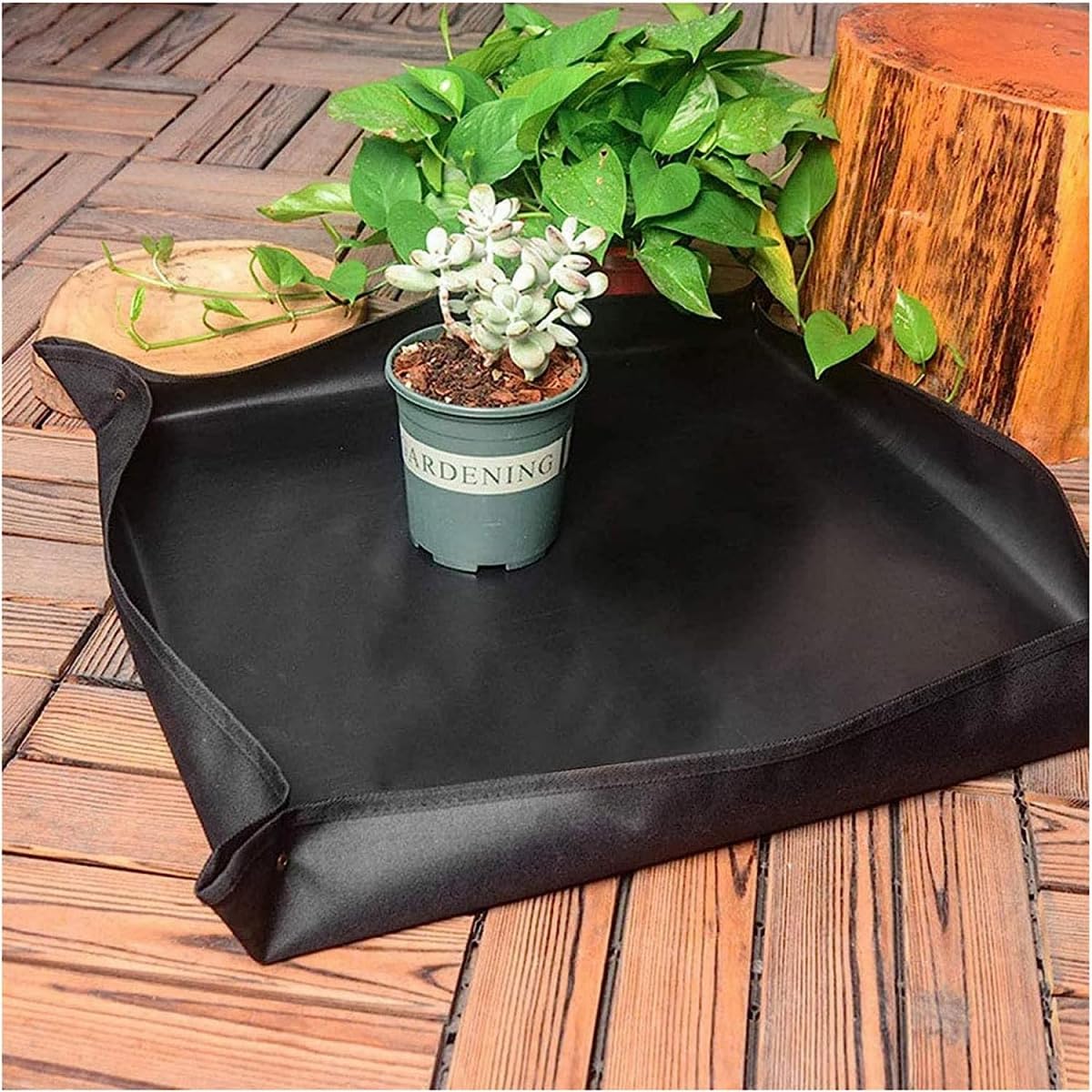 Tappetino per rinvasare le piante, 1 pezzo, mini attrezzi da giardino impermeabile, per la cura delle piante da giardino, con 13 strumenti per piante grasse, 100 x 100 cm