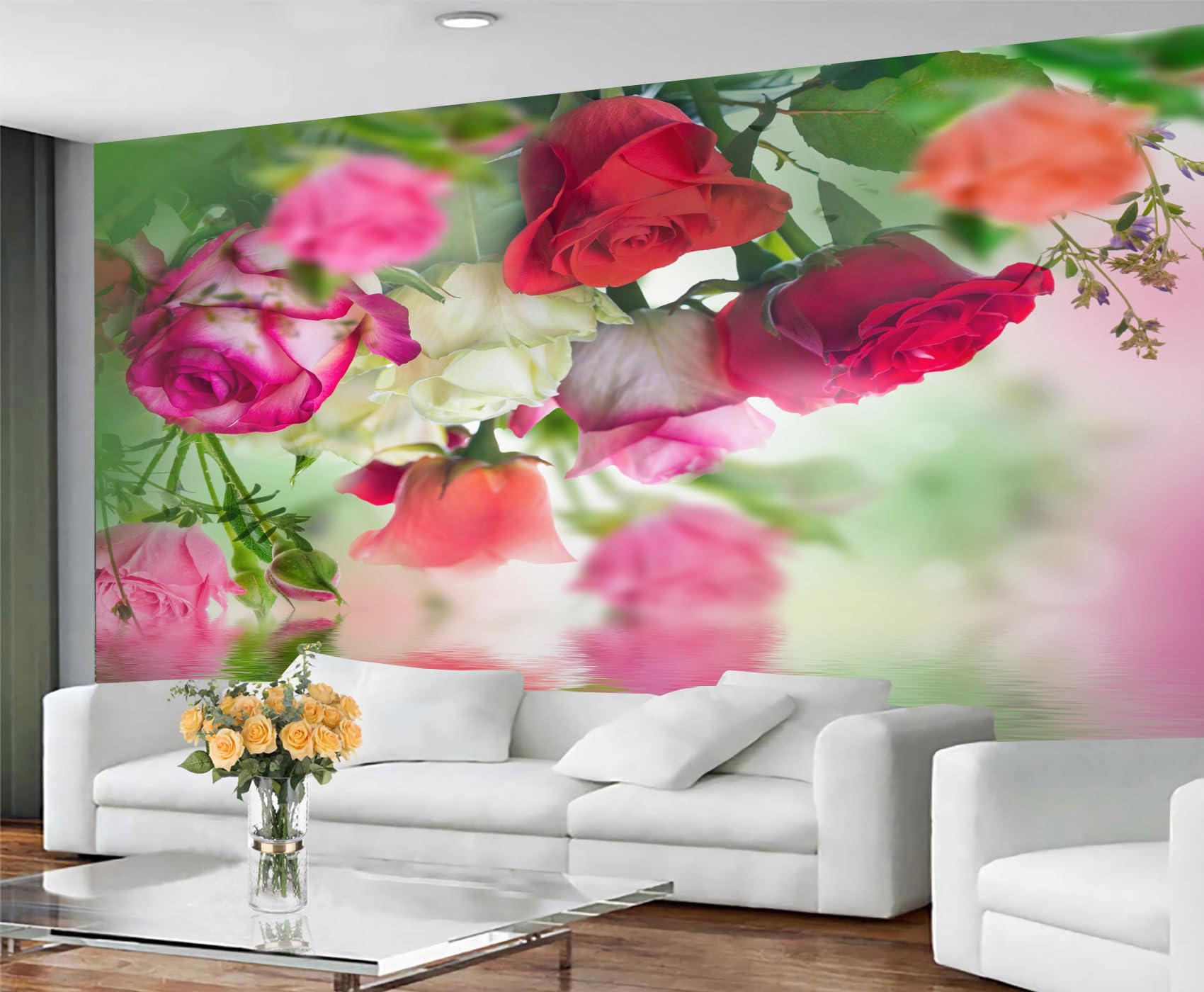 Fresque murale amovible fleurie pour une touche romantique et poétique