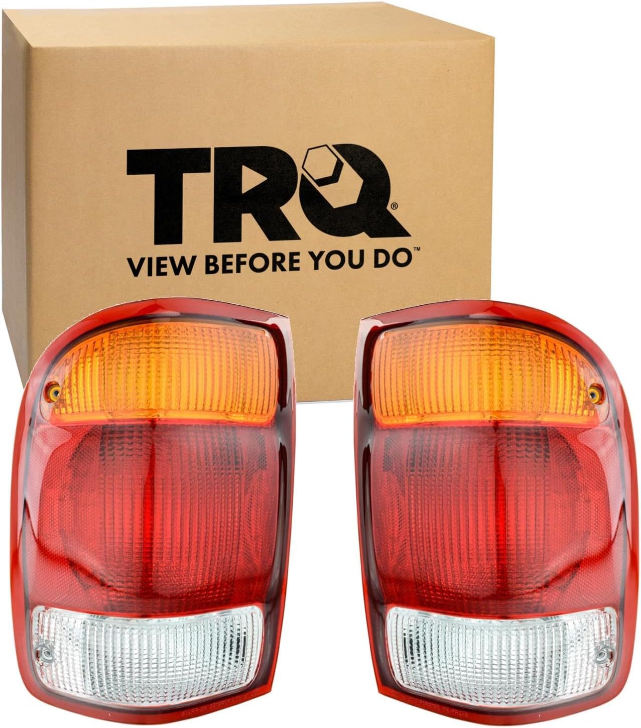 TRQ Rear Tail Lights Set Driver & Passenger Side Compatible with 1998-1999 Ford Ranger FO2800121 FO2801121