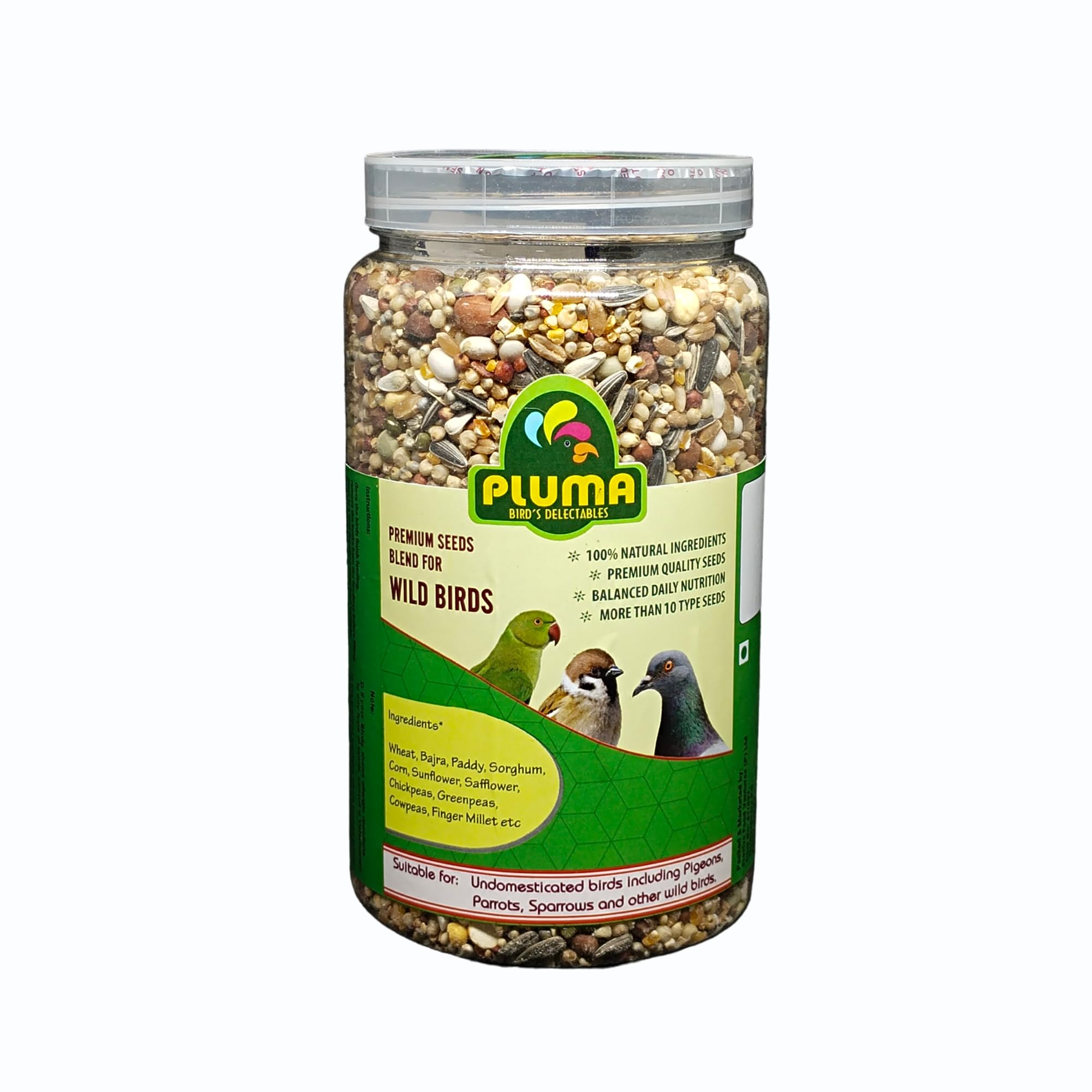 Pluma Bird Food for Wild Birds, Parrots, Pigeon, Sparrows, Dove - 800g | Premium Seed and Millet Mix | Daily Feed for Adult & Self Feeding Birds. (B0CZ3BWZ3Y) Amazon Price History, Amazon Price Tracker