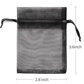 Akstore 100Pcs 2.8x3.6(7x9cm) Sheer Drawstring Organza Jewelry Pouches Wedding Party Christmas Favor Gift Bags (Mixed Color)