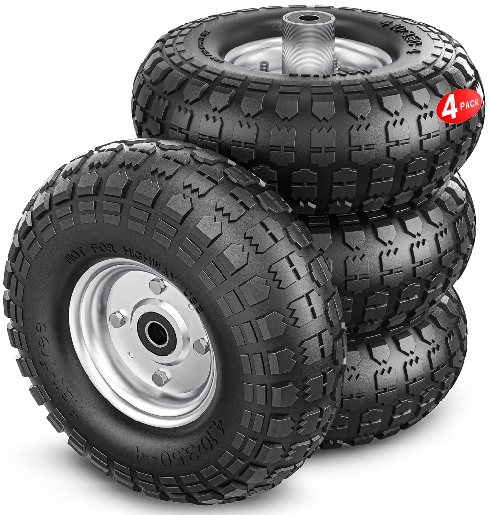 Buy Winisok 4.10/3.504 Tire Wheels Flat Free, 10" Heavy Duty Solid