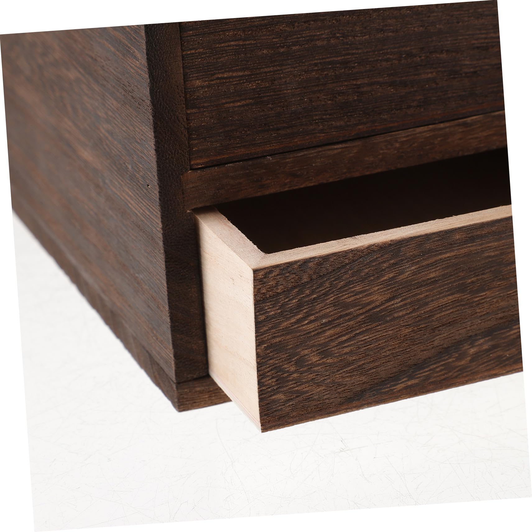 Holz Aufbewahrungsbox mit 3 Schubladen Schreibtisch Organizer aus Massivholz Stapelbare Vintage Kasten für Schmuck Büro und Wohnraum