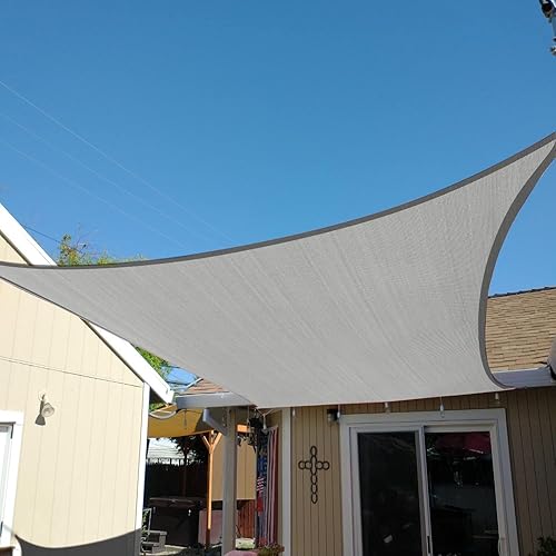 KANAGAWA Toldo parasol rectangular de 16 x 16 pies, color gris, con bloqueo UV, para patio, jardín, actividades al aire libre
