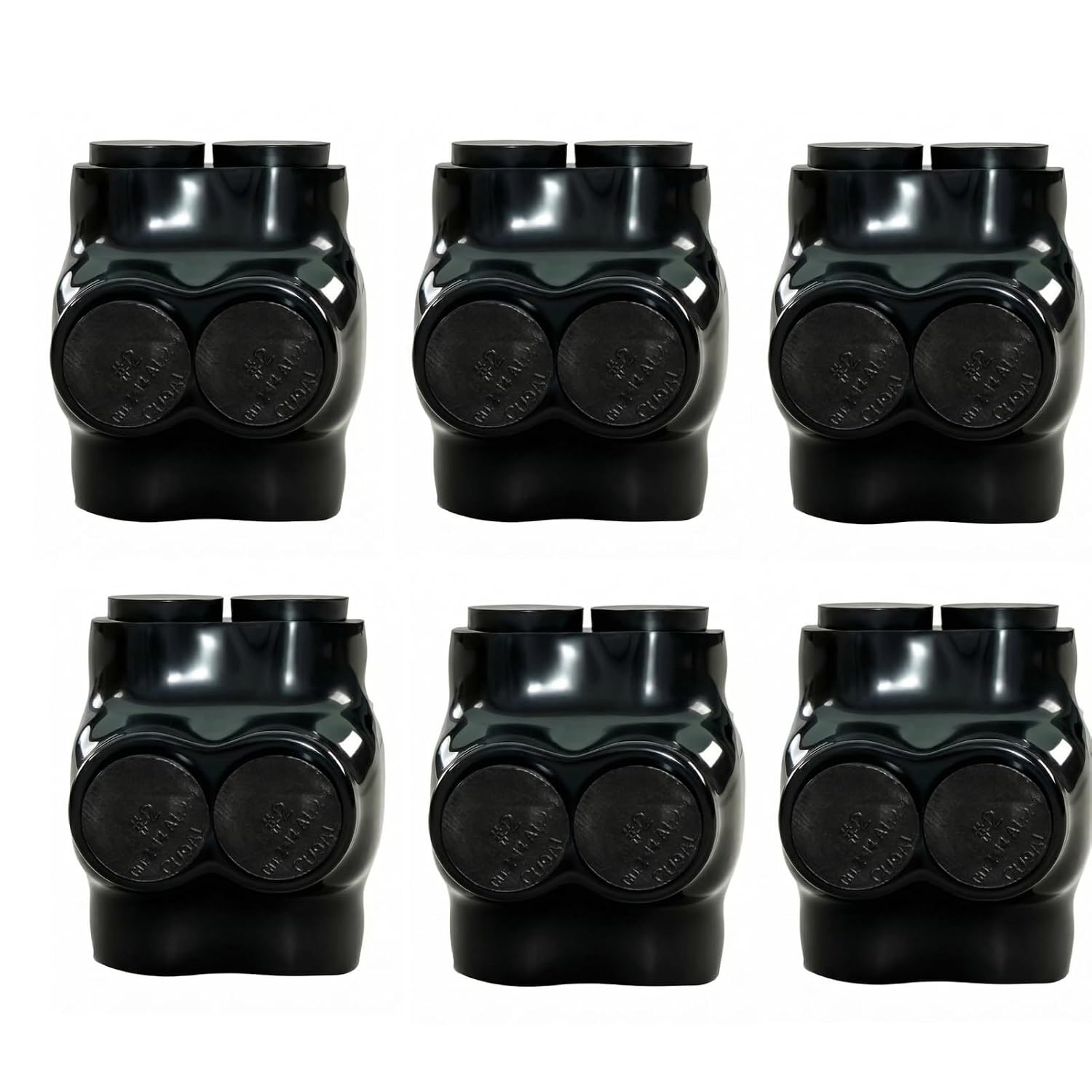 6Pcs Insulated Multi Tap Connector 2-14 AWG 2 Port Insulated Wire Connectors Aluminum to Copper Slotted or 5/32 Allen Hex Dual Sided Entry for Wiring Applications UL Listed