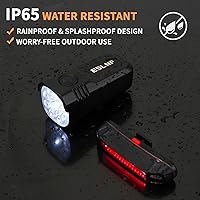 Vista 5 de Bike Light for Night Riding, 2000LM/1000LM Bicycle Headlight & Taillight, Multiple Modes,3000mAh/2000mAh USB C Rechargeable Waterproof LED Bright