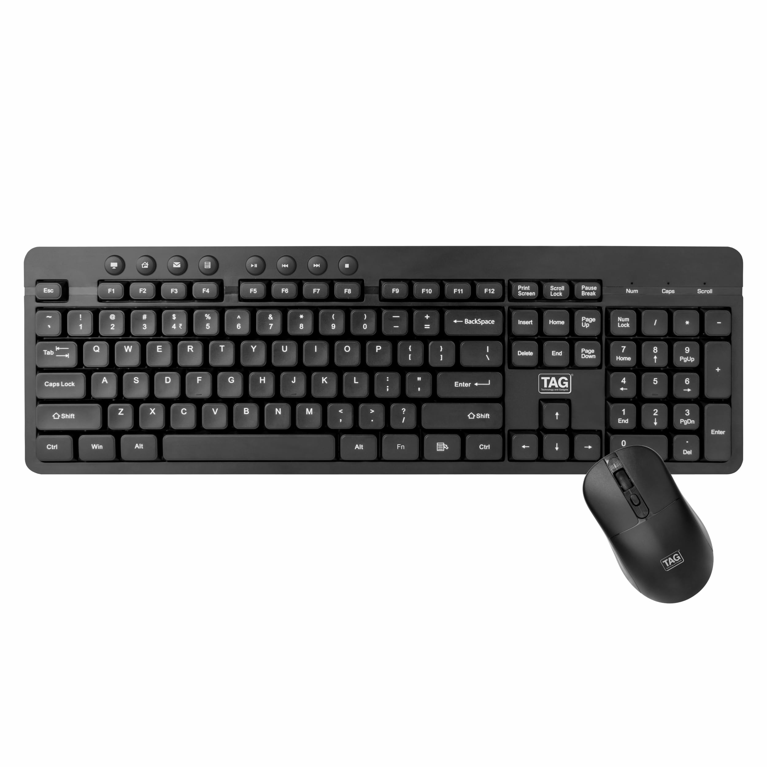 TAG KBWM700 Wireless Keyboard and Mouse Combo, Full Layout 104 Keys Keyboard with 8 Media Keys and Upto 1600 Dpi Mouse for Laptop/PC (B0CS9LY9X6) Amazon Price History, Amazon Price Tracker