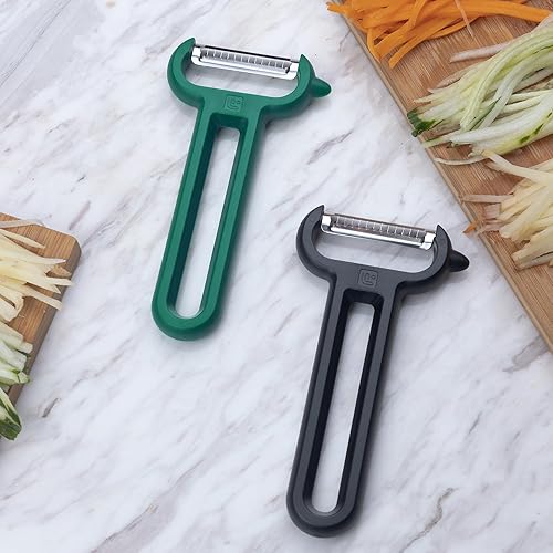 Miniatura 6 de Linoroso Julienne - Pelador en Y, pelador clásico de verduras, pelador europeo para cocina, pelador de zanahorias japonés de acero inoxidable con