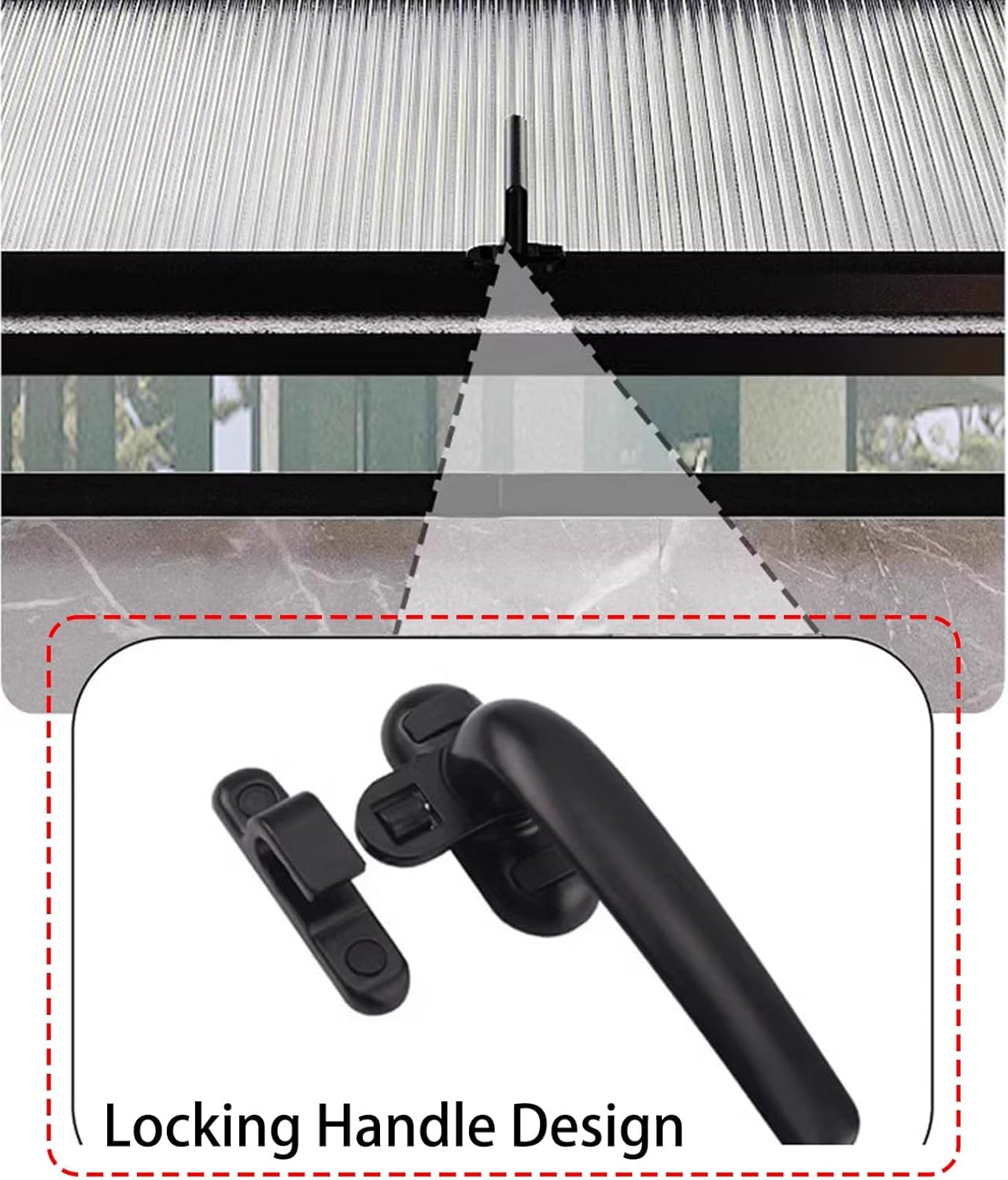 Rotating Kitchen & Bathroom Shed Windows with Metal Handles, Aluminum Frame, Tempered Glass for Privacy & Ventilation, Black, 60x40 cm (23.62x15.74 in),Black,60x40 cm/23.62x15.74 in