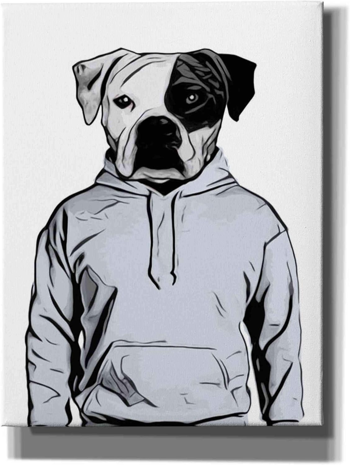 Epic Graffiti Cool Dog by Nicklas Gustafsson Giclee Canvas Wall Art, 12" x 16", Grey