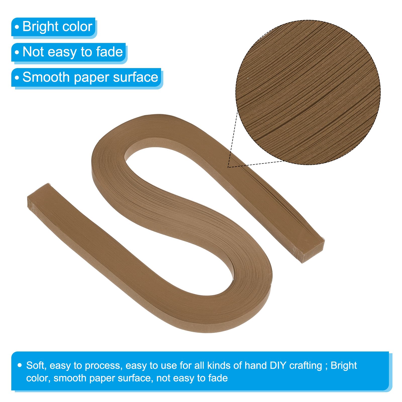 PATIKIL 120pcs Quilling Paper Strips Paper Flowers Quilling Kits 3/8"(10mm) Origami Paper for Adults Beginner Art Craft 21"(54cm) Dark Brown - Image 3