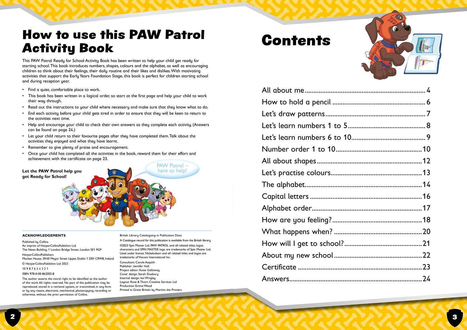 PAW Patrol Ready for School Activity Book: Have fun learning to read, write and count with the PAW Patrol pups