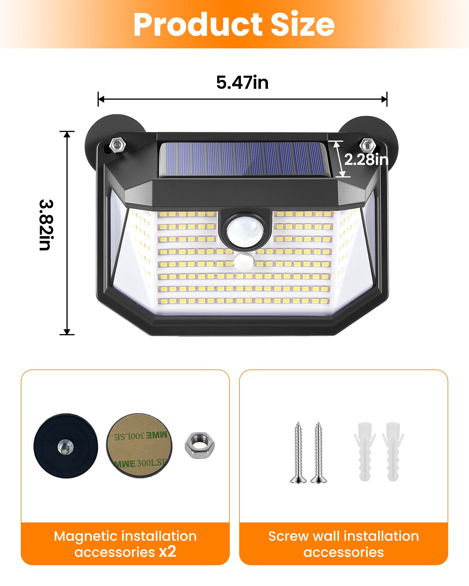 LUHLEE 178LED Magnetische Solarleuchten Außen RV Solarleuchten