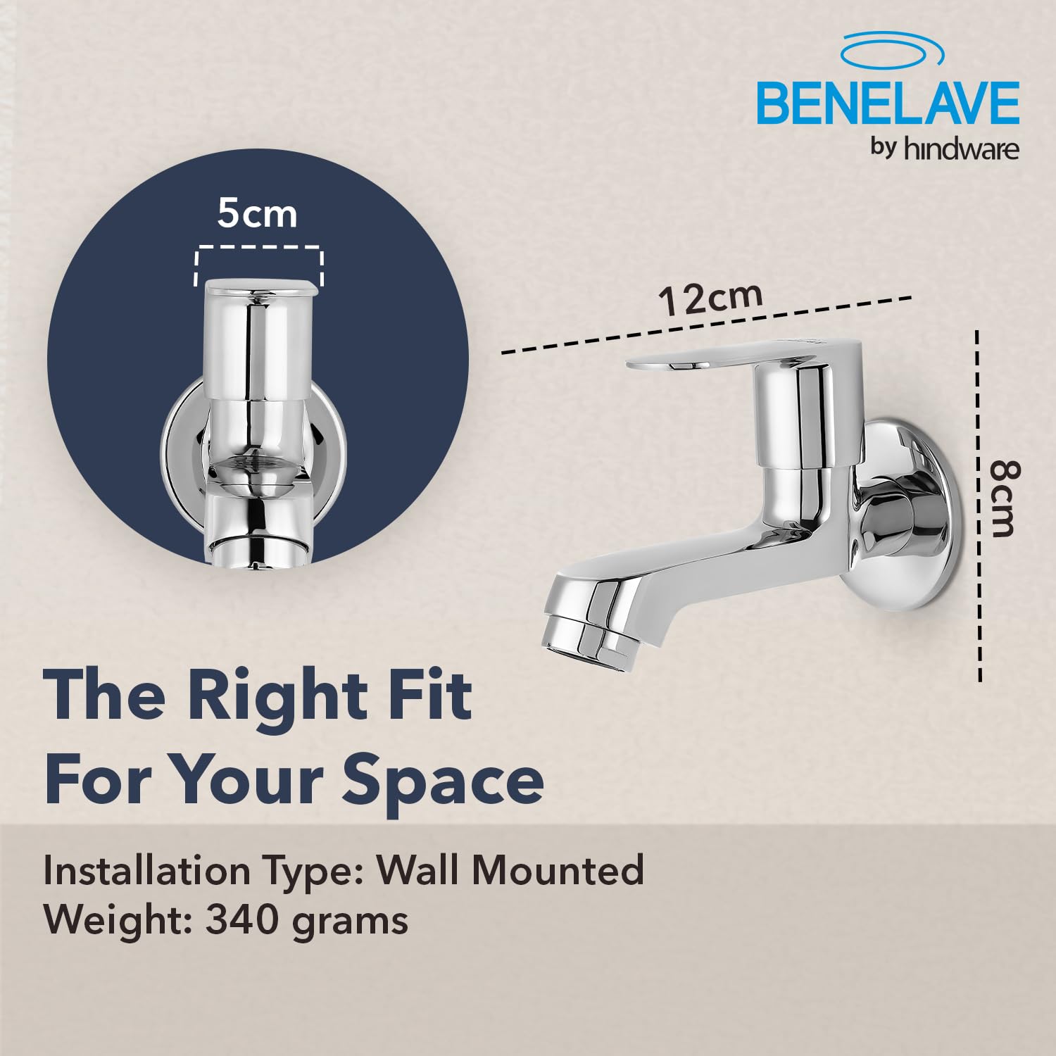 Hindware Benelave Bib Tap - Chrome Finish -6 Hindware Benelave Bib Tap - Chrome Finish -6