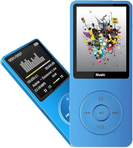 Reproductor de MP3, reproductor de música con tarjeta micro SD de 16 GB, altavoz integradofotoreproducción de videoradio FMgrabadora de vozlector de