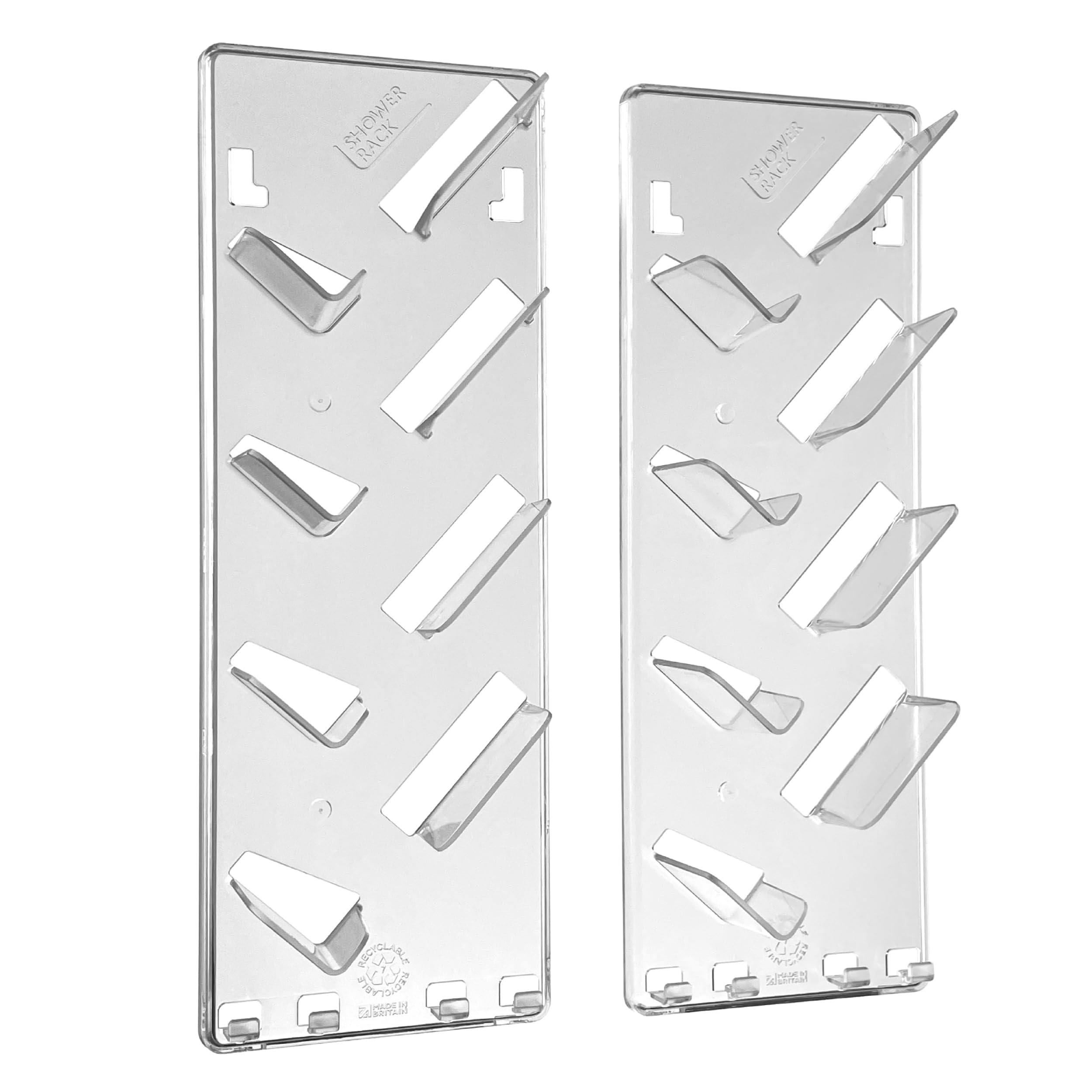 Carrito de ducha de pared de plástico transparente, fácil de instalar, guarda cuidadosamente champús, acondicionadores, maquinillas de afeitar y otros accesorios en este elegante baño