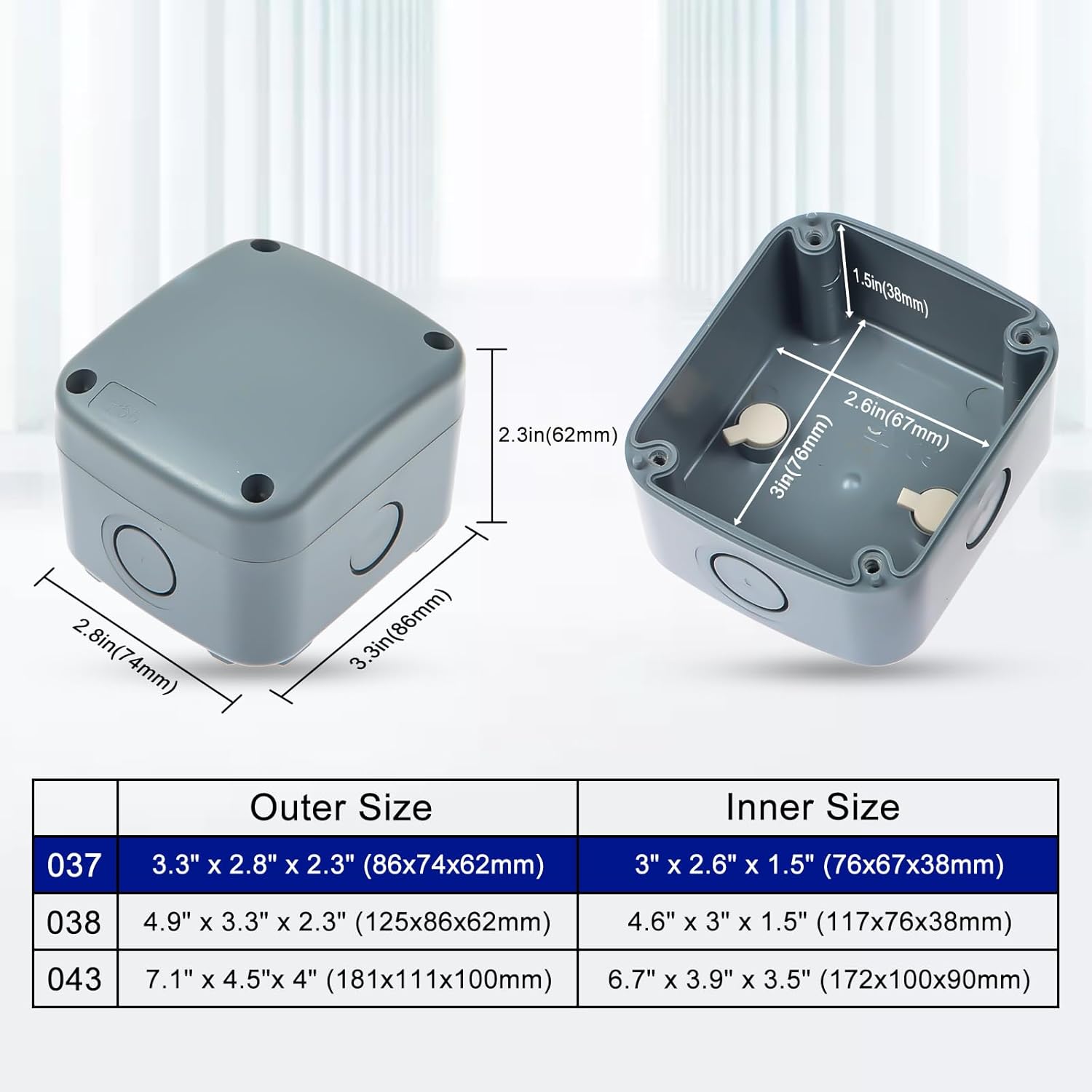 IP66 Outdoor Weatherproof Universal Electronics Enclosure Project Dark Grey Junction Box 3.3"X2.9"X2.3"Small