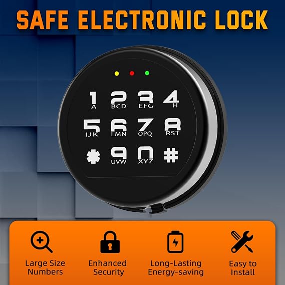 Gun Safe Lock Replacement Keypad with Solenoid Lock