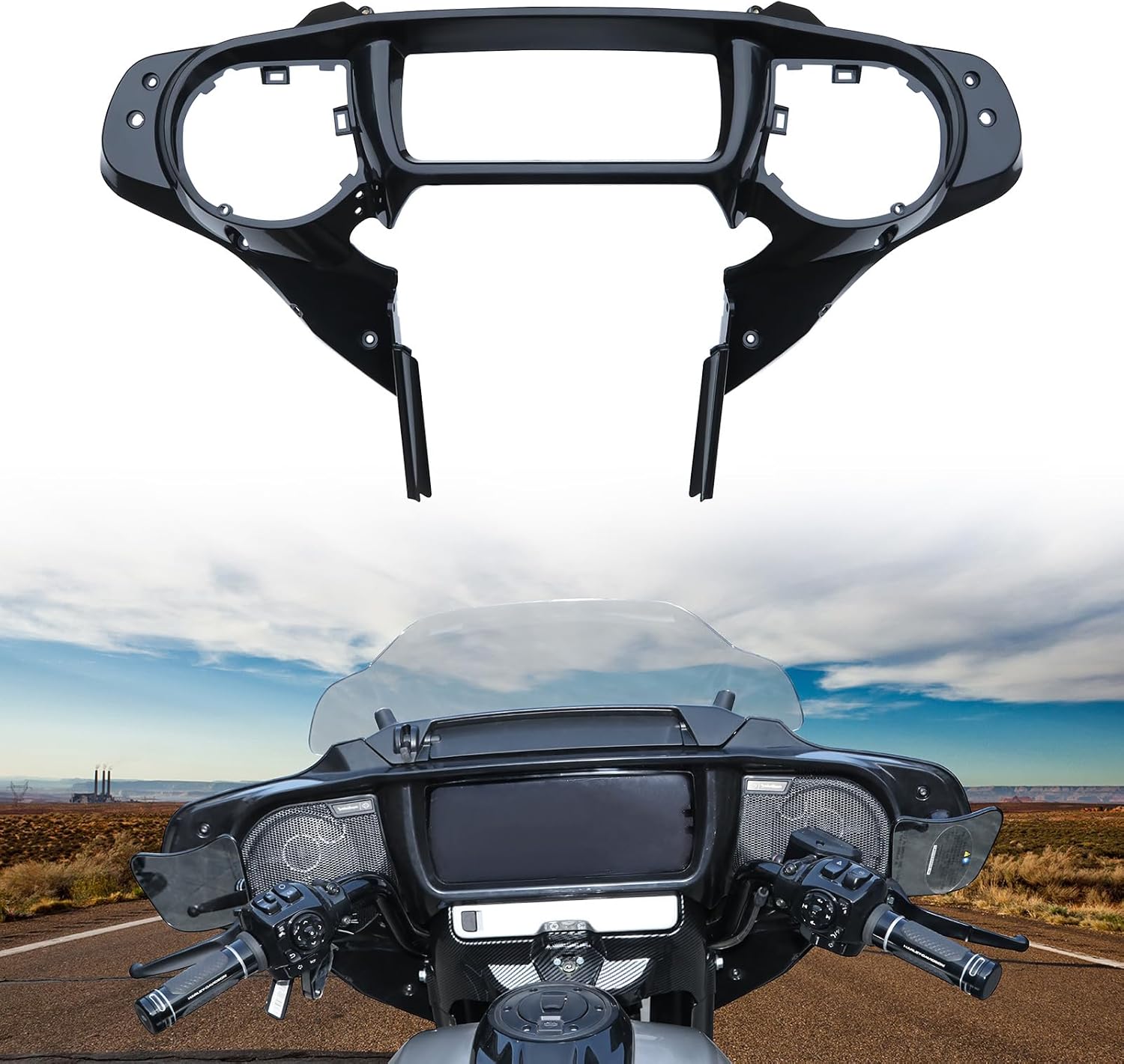 Front Inner Fairing for Street Glide 2024, Black Inner Fairing Cowl Speedometer Speaker Cover for Harley Street Glide FLHX 2024-2025, CVO FLHXSE 2023-2025,FLHXU 2025 Accessories