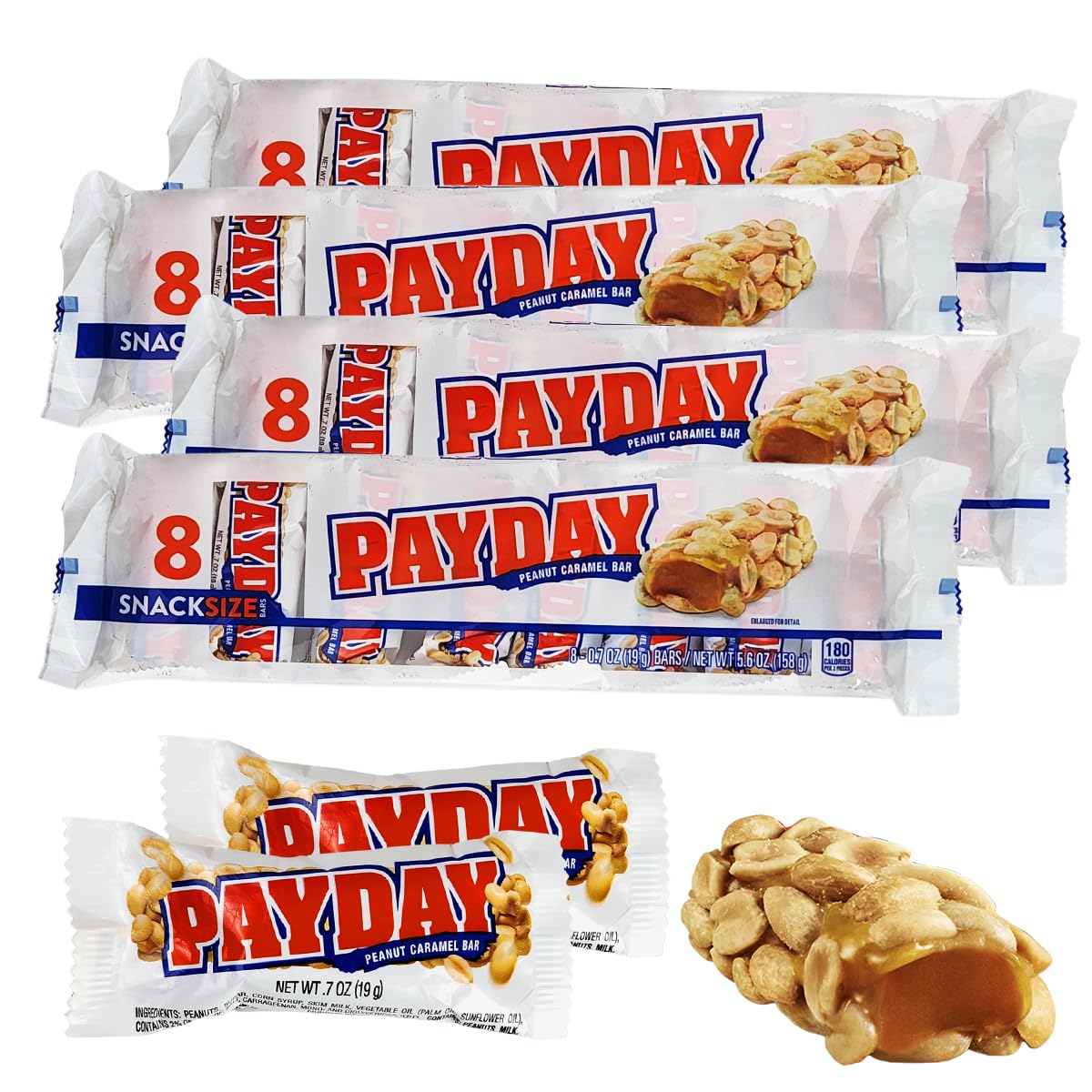 Payday Peanut Caramel Candy Bar Pack Jumbo Size (32 Count