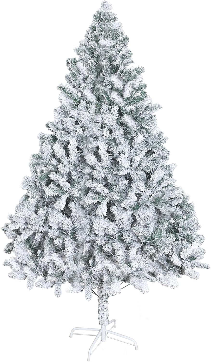 hatleues 6.9ft Realistic Snow Flocked Artificial Christmas
