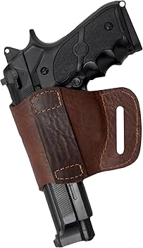 Amazon.co.jp: BarsonyブラウンレザーヤキスタイルガンOWBホルスター