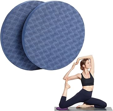 Round Yoga Knee Pad Cushion, Non Slip Yoga Support Pads for Men Women, Foam Fitness Exercise Work Out Pilates Kneeling Pads, Portable Yoga Mats for Knees Elbows Wrist Hands Head, Set of 2