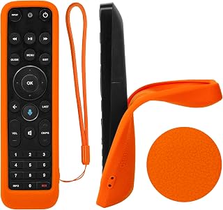 Protective Silicone Remote Case Only for Verizon FiOS TV All in One Smart Voice Remote Control Shockproof, Skin-Friendly, Anti-Lost with Loop (Orange)