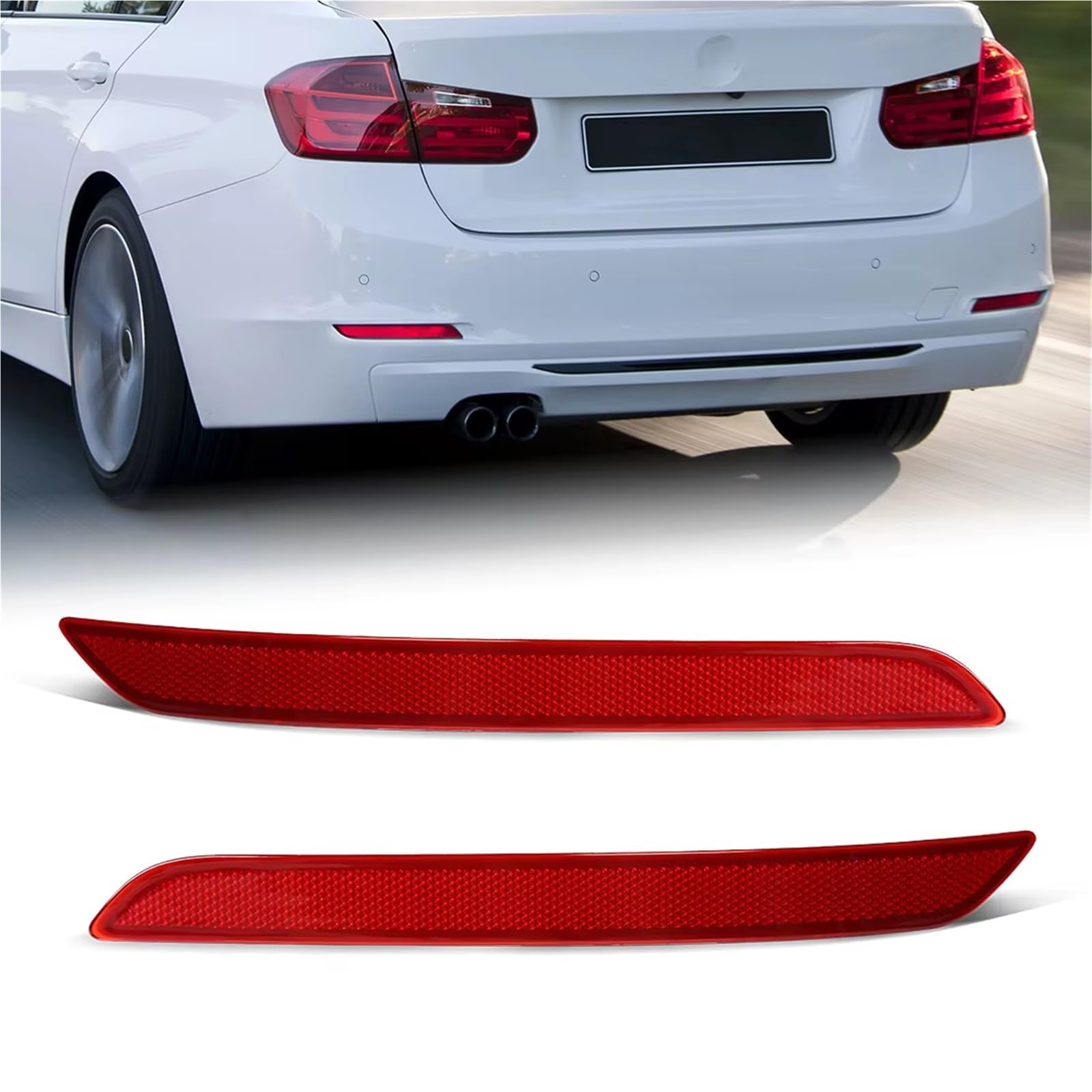 Catarifrangente Paraurti Compatibile Con Bmw Per Serie 3 F31 2011 2012 2013-2015 Paraurti Posteriore Riflettore Arresto Lampada Lente Trim 63147285745 63147285746(Left)