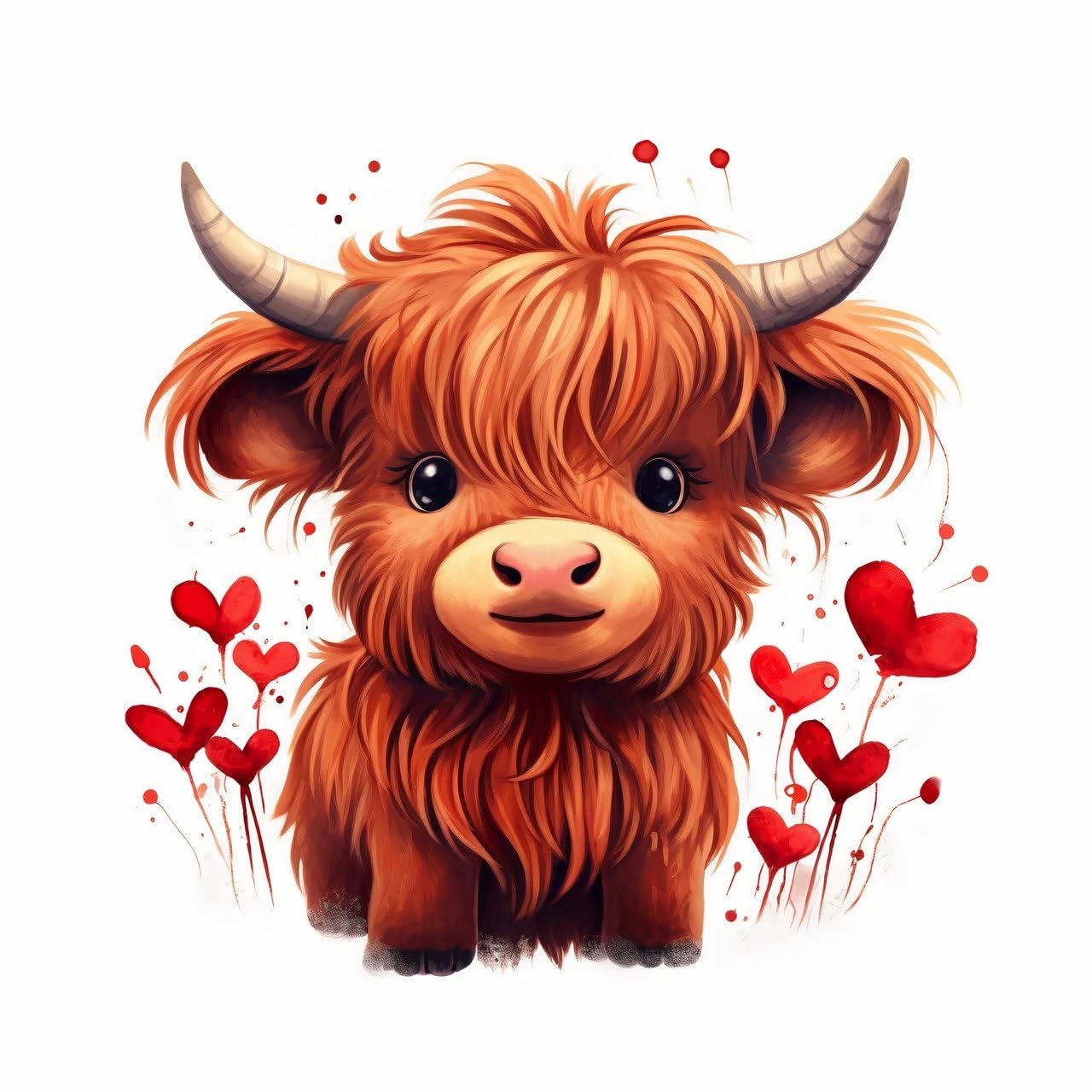 SYMON Cross Stitch Kits for Adults,Highland Cow,11CT Easy Printed Cross Stitch Kits with Fabric,Thread,Needle,Scissors and Tutorials,11.81×11.81 Inch ﻿