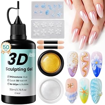 3D Sculpting Gel for Nail Art, 50ml Clear Molding Gel Kit, Large Volume
