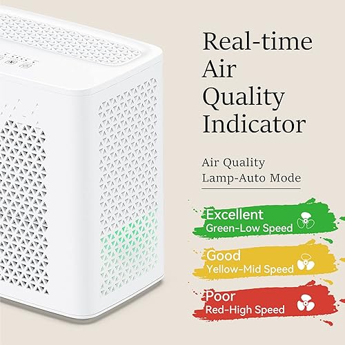 Miniatura 2 de YIOU Purificador de aire para el hogar, habitación grande de hasta 547 pies cuadrados, filtro de aire True HEPA H13 de 20 dB, limpiador de olores