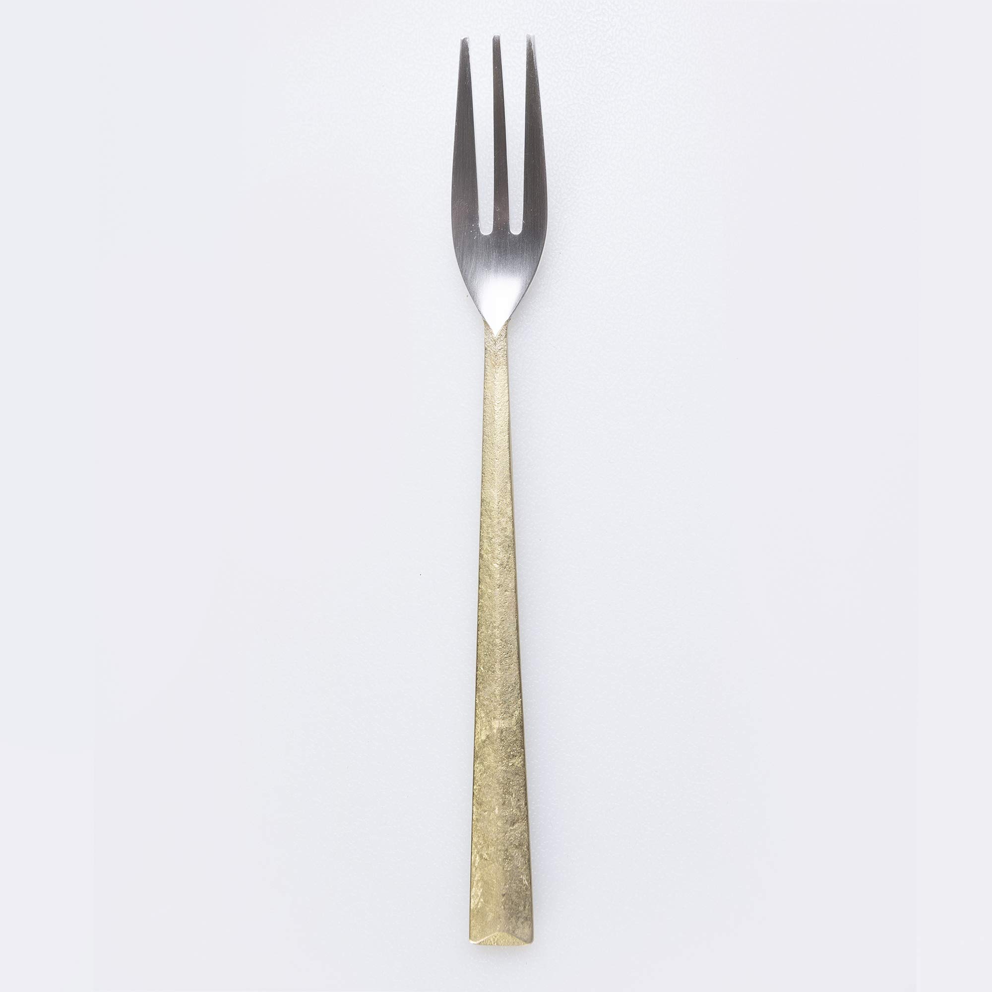 Futagami Handcrafted Brass & Silver Salad Fork with Ihada Finish