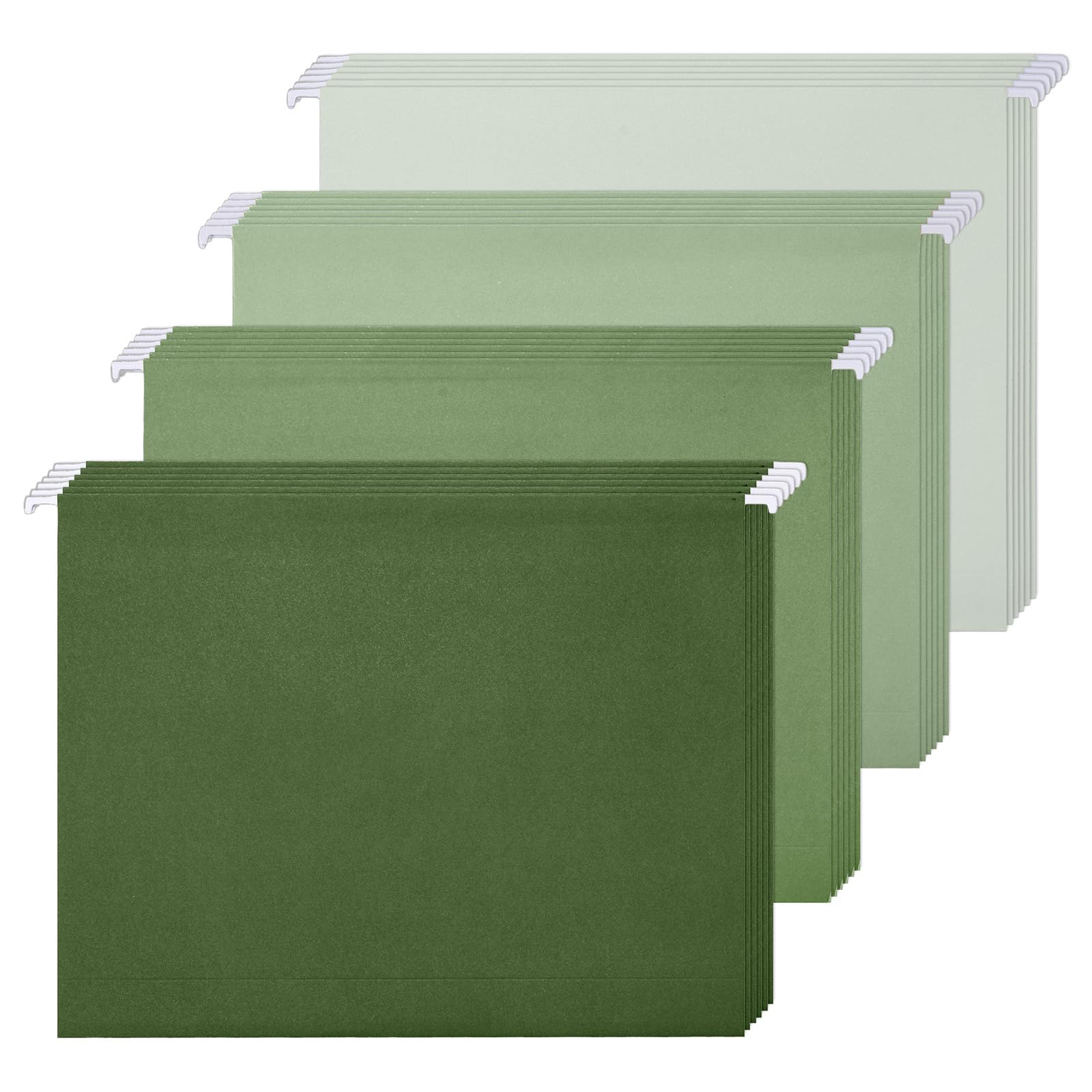 Whaline Hängemappen, Briefgröße, 4 Farben, Grün, mit Register, für Zuhause, Büro, Klassenzimmer, 36 Stück, Salbeigrün, 23,6 x 31,8 cm