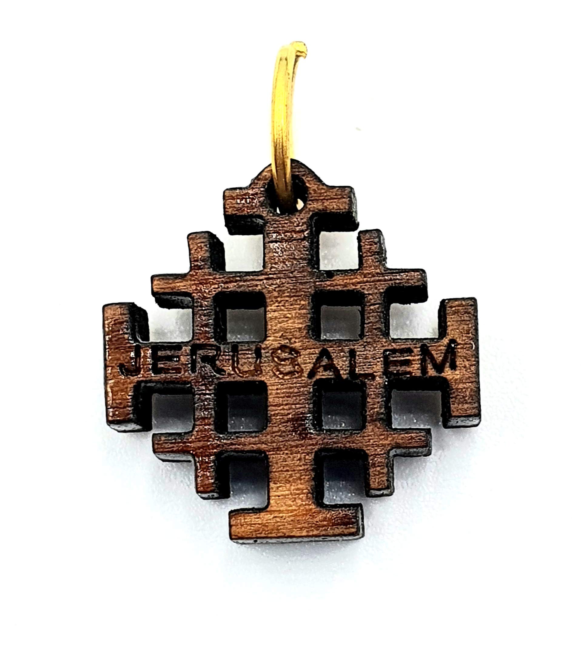 Snapklik.com : Zuluf Jerusalem Cross From Olive Wood Laser Cut In Bethlehem