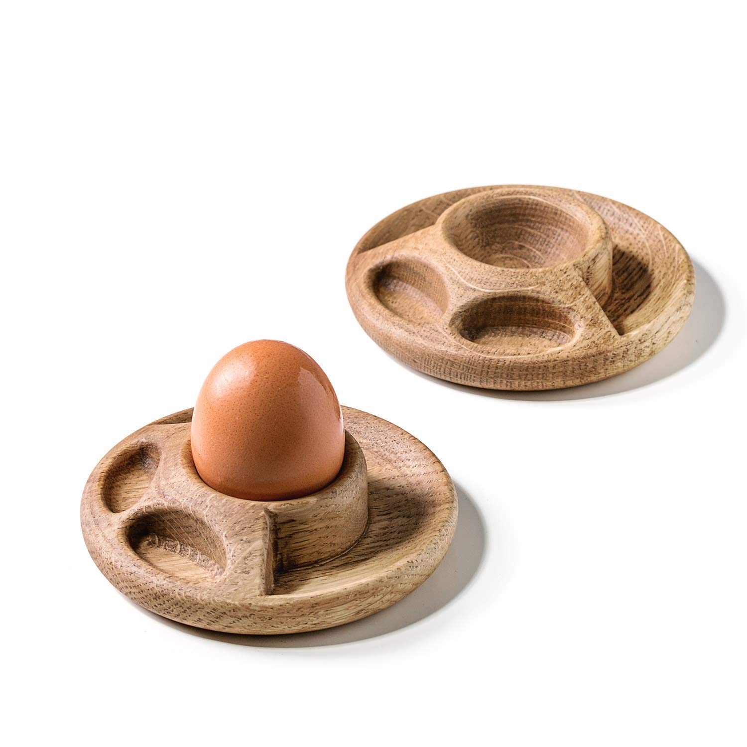 Handmade egg cups set from oak wood is the best for serving soft boiled eggs Serving egg cups wooden decor Food Photography