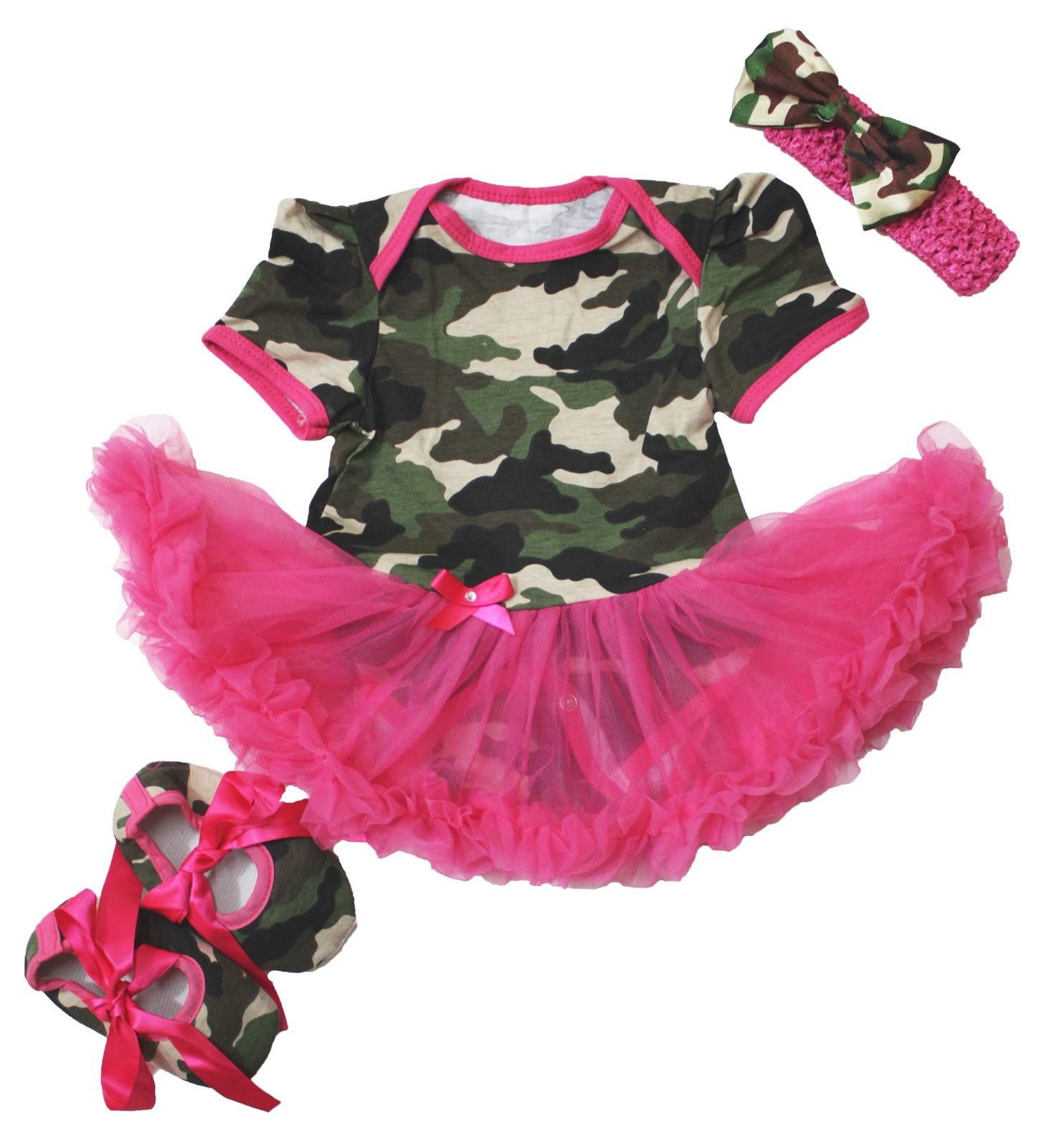 pink camo tutu dress Pink and Camo 1st Birthday Tutu Set  Paisley Bows