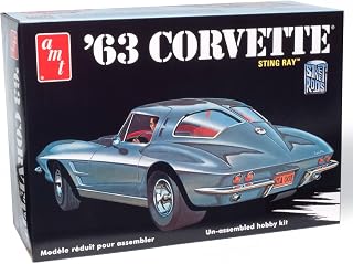 AMT 1963 Chevy Corvette Stingray 1:25 Scale Model Kit - 3-in-1 Build Stock Custom Drag Gasser