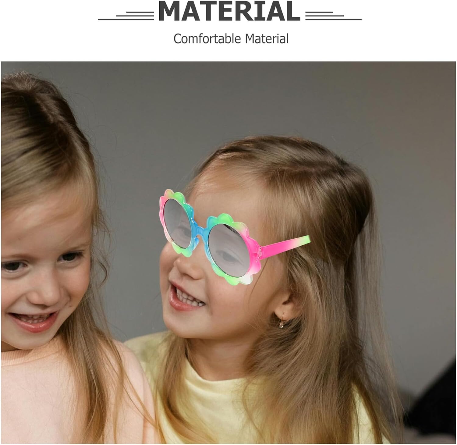 7pcs Sunglasses Set, Flower Sunglasses UV Protection, Colorful Gradient Cartoon Shades for Boys, Party Favor and Outdoor Sun Eyewear
