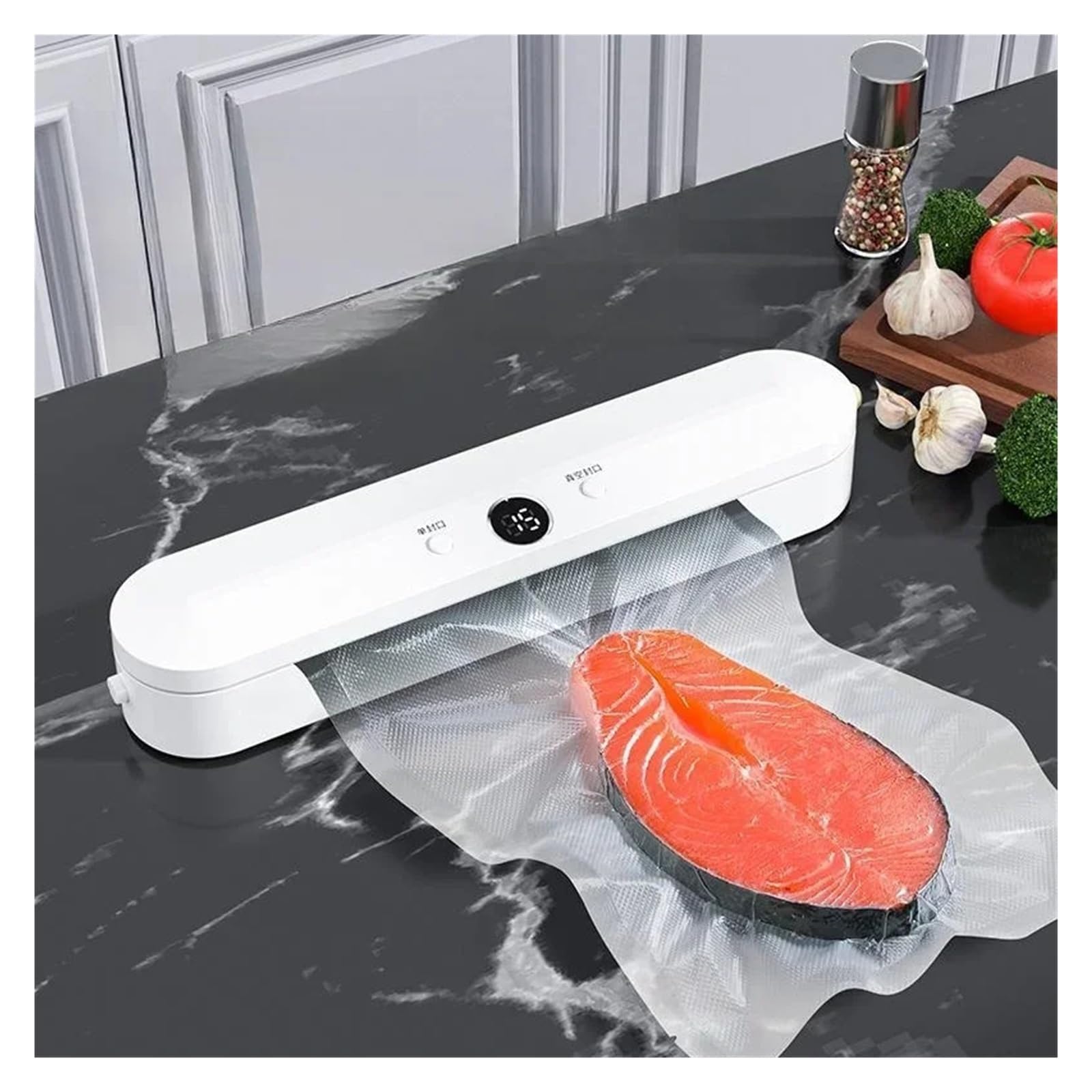 Soldador, Máquina selladora al vacío automática for almacenamiento de alimentos con 10 Uds. Máquina selladora de bolsas de comida gratis for envasado al vacío