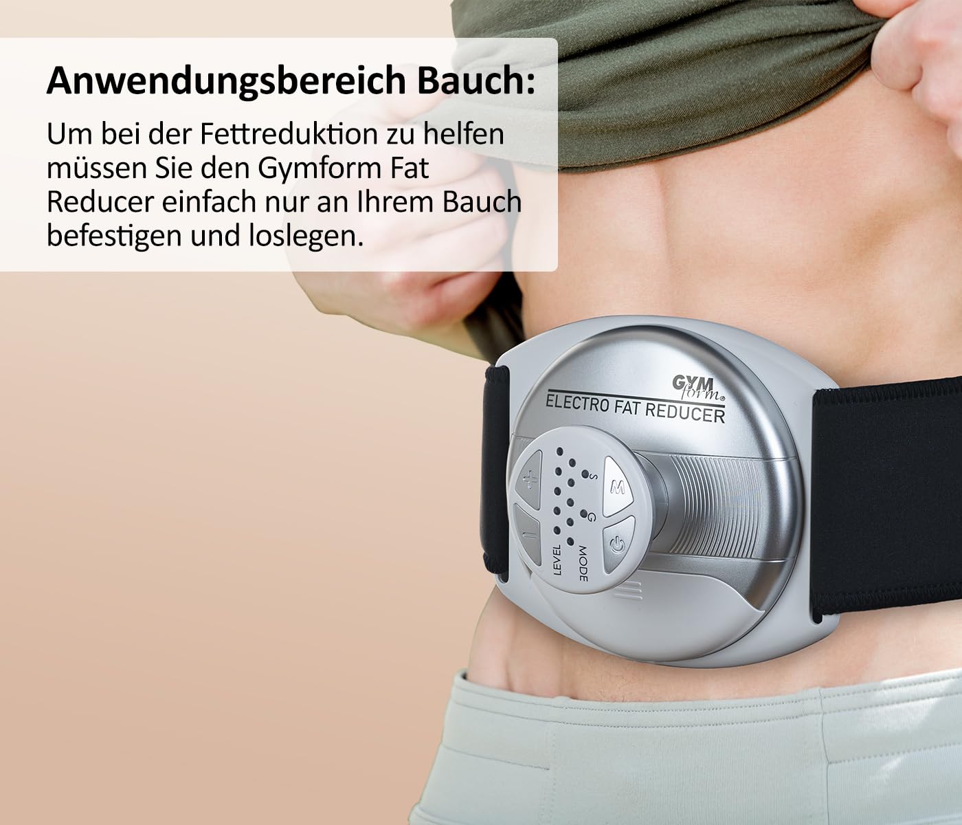 Genius GYMFORM Electro Fat Reducer EMS - Dispositivo de Entrenamiento 3 en 1 para Brazos, piernas, Abdominales, tonificador, musculación para Hombres y Mujeres, Set de 6 Piezas.