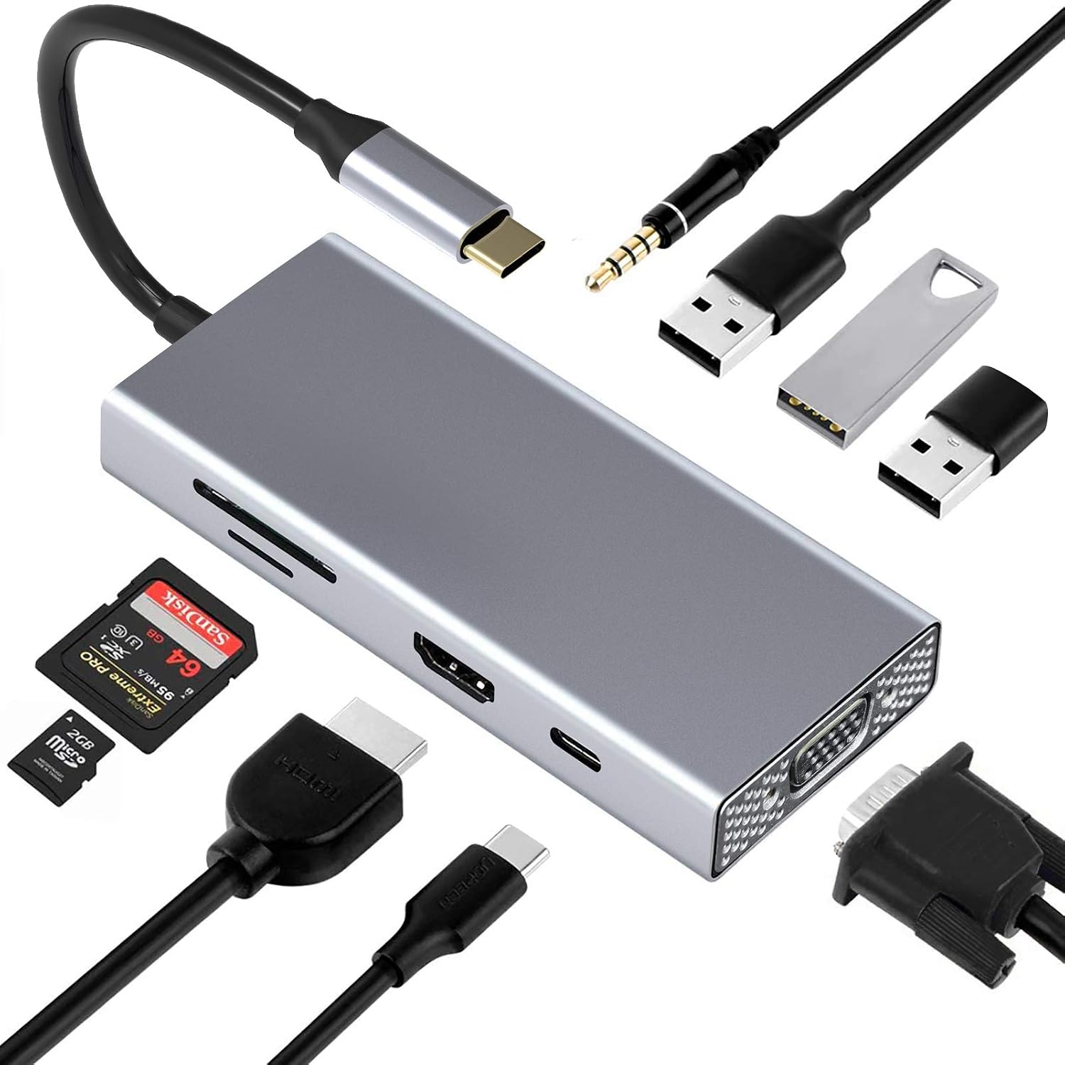 USB Type c hub (9 in 1)