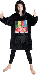 Marvel Hoodies for Boys, Fleece Oversized Blanket Hoodie Avengers Gifts for Boys (Black)