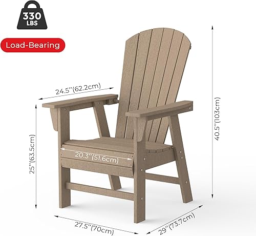 Miniatura 2 de Costaelm Silla Adirondack al aire libre, sillas de balcón de HDPE, silla Adirondack náutica de concha marina portside y sillas para hoguera, madera