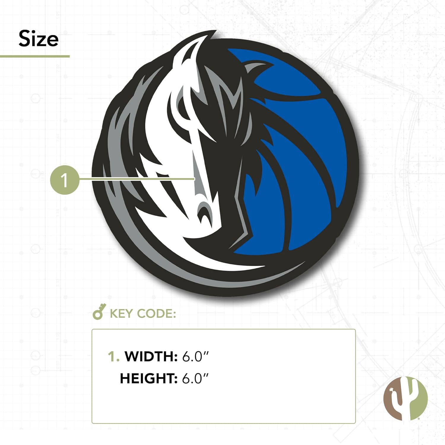 Desert Cactus Dallas Mavericks Sticker NBA Officially Licensed Vinyl Decal Laptop Water Bottle Car Scrapbook (Individual 2) - Image 3