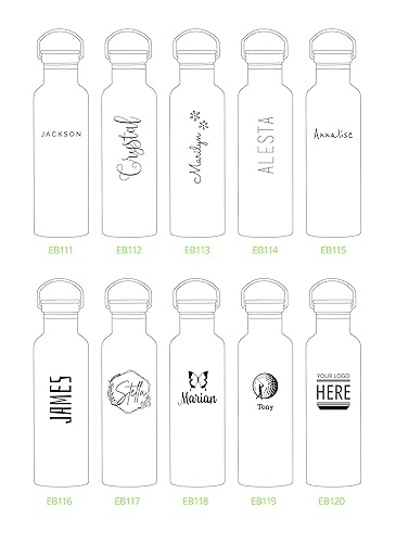 Miniatura 3 de Personalized Insulated Water Bottle 25oz (750ml) Premium Quality Stainless Steel Double Wall Vacuum Elemental Bottle BEST for Birthday Gift, Holiday