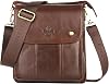 Genuine Leather Messenger Bag, Sling Bag Crossbody Shoulder Bags for Travel Work Business, Brown-2303, M