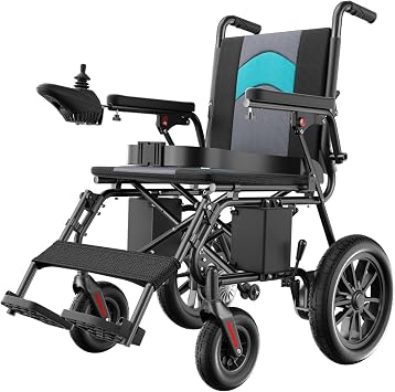 KERDOM Electric Wheelchairs for Adults, Lightweight Foldable Power Wheelchair, 15 Miles Longe Travel Range, All Terrain Compact Portable Motorized Wheelchair for Seniors Blue